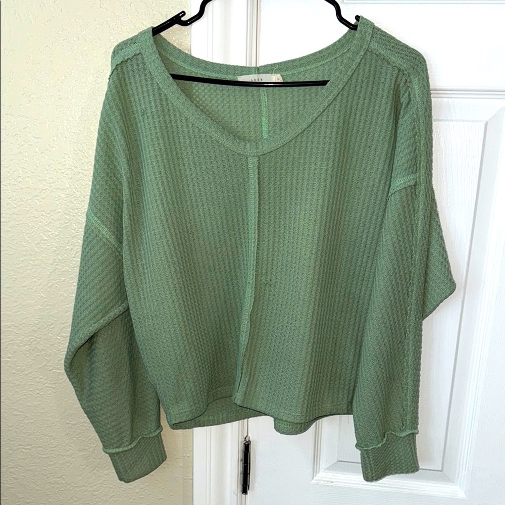 Lush Mint Green Knit Top - M